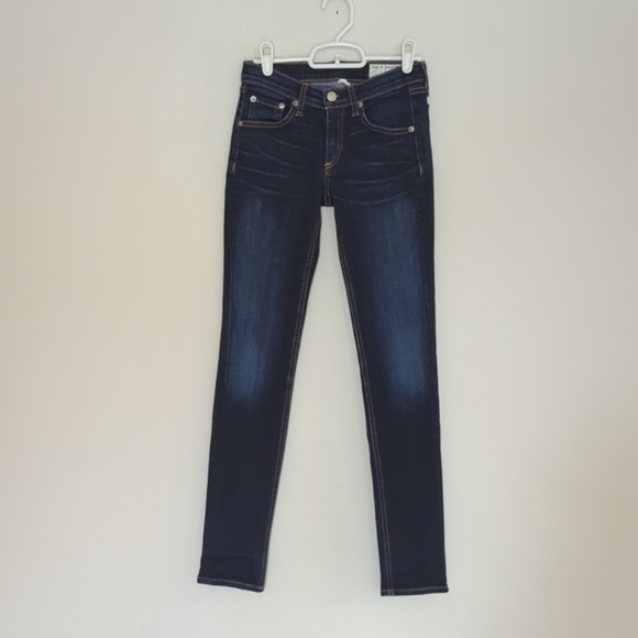 Rag & Bone Dark Wash Low Rise Skinny Denim Jeans - Size 25 - Picture 1 of 10